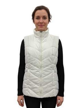 Fahrenheit White Quilted Puffer Vest Size L
